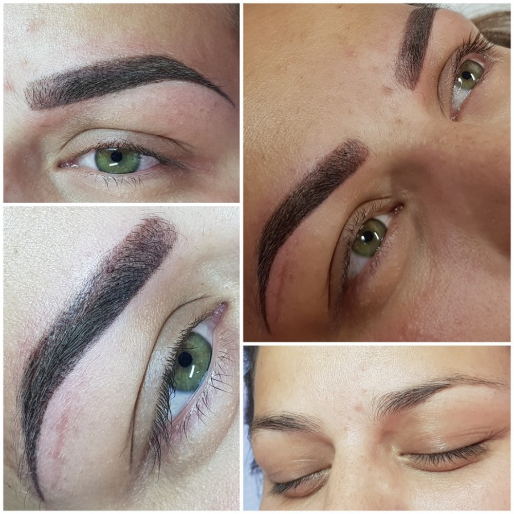 Ombre-pudrový efekt, permanentní make up