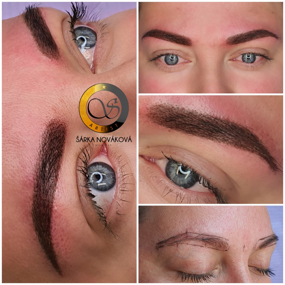 Ombre-pudrový efekt, permanentní make up